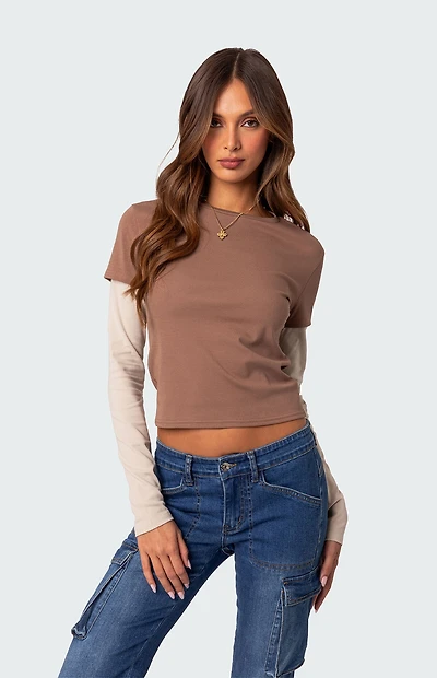 Edikted Mood Layered Long Sleeve T-Shirt