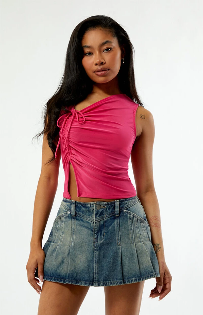 Playboy By PacSun Pleated Denim Mini Skort