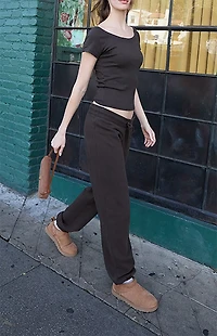 John Galt Brown Hilary Yoga Sweatpants