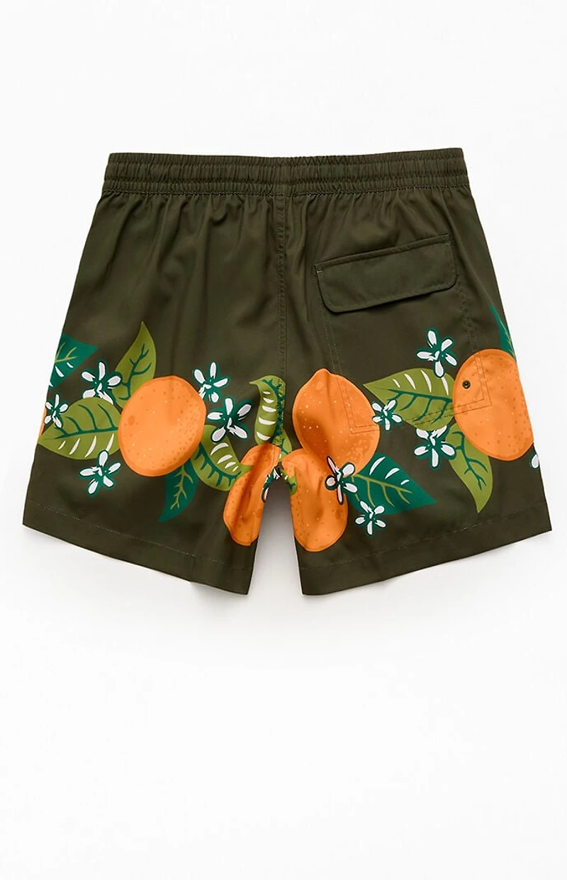 Duvin Design Tropical Orange 4.5" Swim Trunks