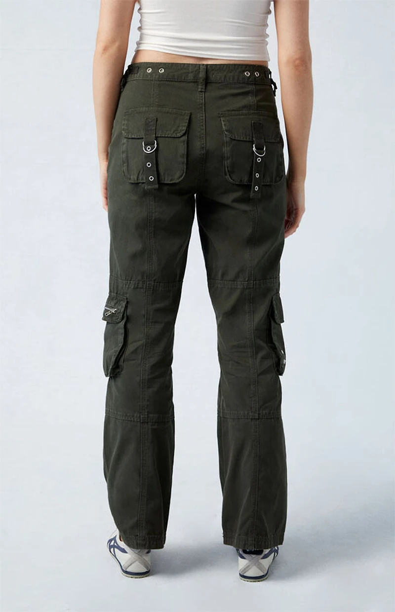 Pacsun Army Green Mid Rise Vintage Bootcut Pants