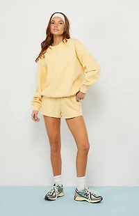 Pacsun Yellow Core Washed Crew Neck Sweatshirt