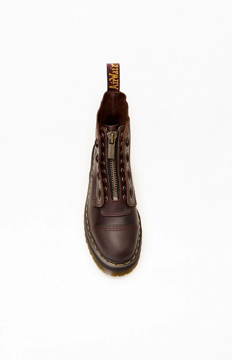 Dr Martens Brown Teacore Sinclair Leather Platform Boots