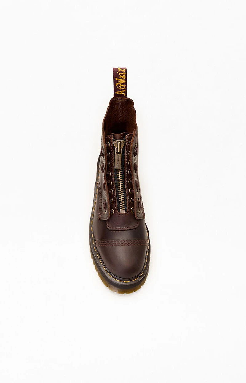 Dr Martens Brown Teacore Sinclair Leather Platform Boots