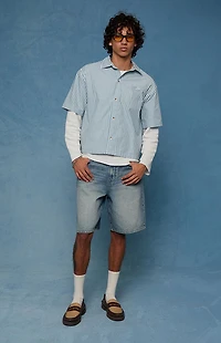 Pacsun Parker Baggy Jean Shorts Medium Blue Tint