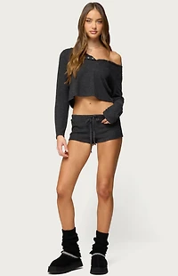 Edikted Teddy Waffle Shorts