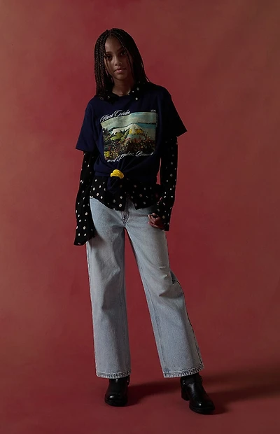 Pacsun Kids Low Rise Baggy Jeans Light Blue
