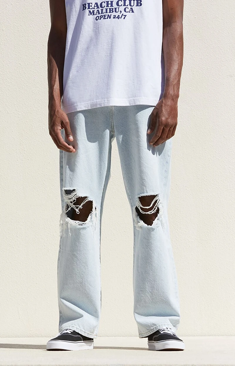 Pacsun Light Indigo Baggy Ripped Jeans