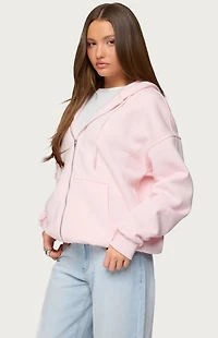 Edikted Rocia Oversized Zip Up Hoodie