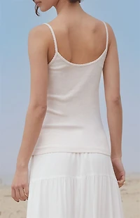 John Galt Pink & White Striped Bow Skylar Tank Top