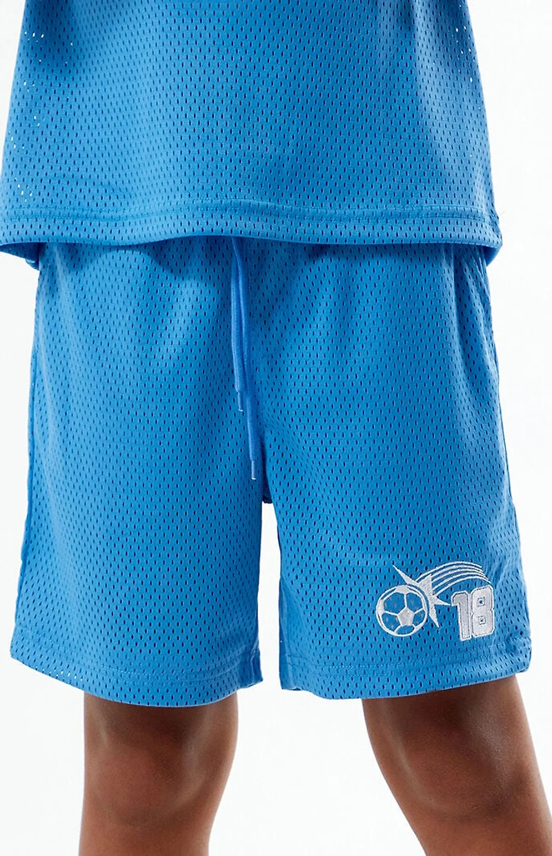 Pacsun Kids All Stars Light Blue Mesh Soccer Shorts