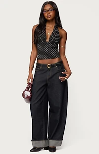 Edikted Blaire Polka Dot Halter Top