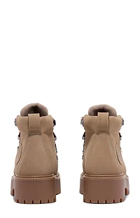 Timberland Women's Beige Nubuck Stone Street Mid Lace-Up Boots