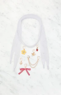 LA Hearts White Charm Shoelaces