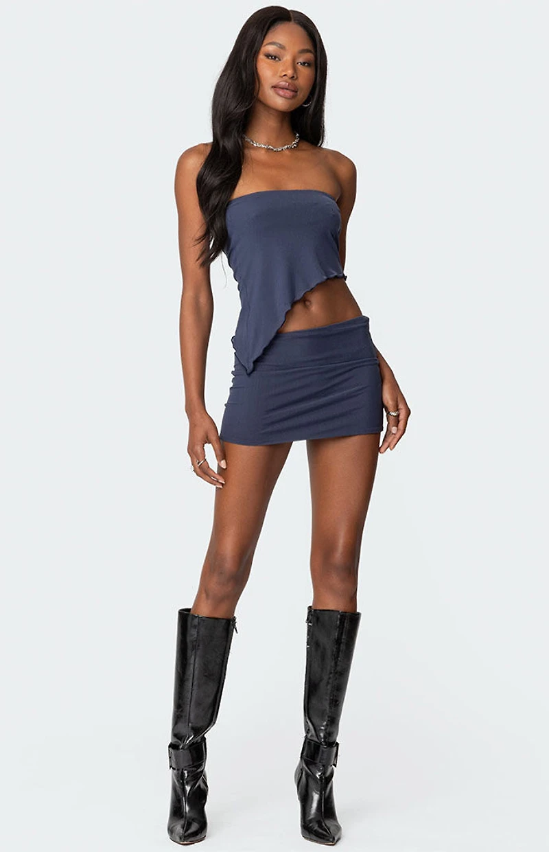 Edikted Vivi Mesh Asymmetric Tube Top