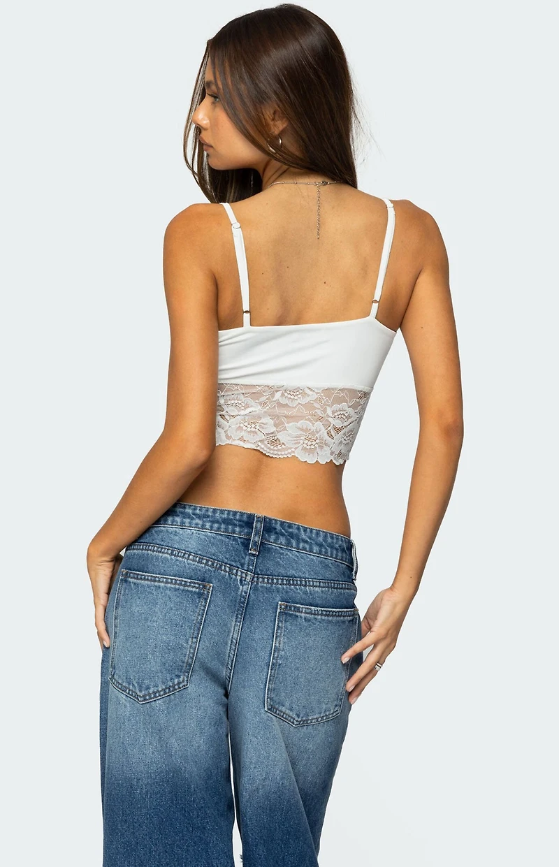 Edikted Mylah Lacey Asymmetric Tank Top