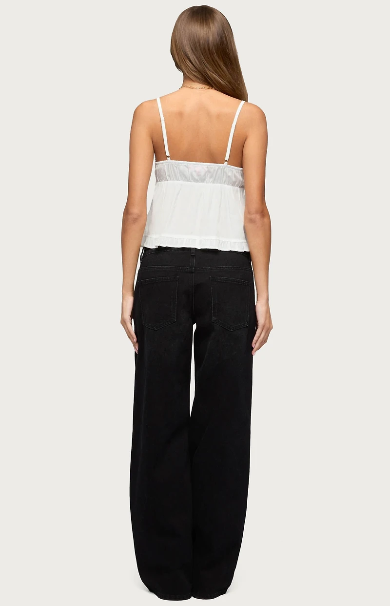 Edikted Raelynn Washed Low Rise Baggy Jeans