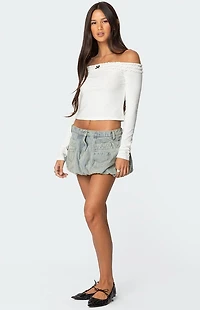 Edikted Gia Ruffled Off Shoulder Top