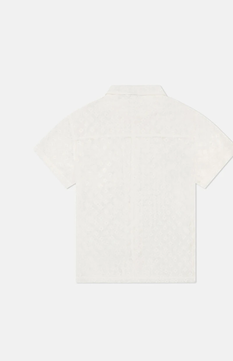 WeSC America Inc White Mesh Camp Shirt