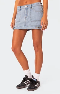 Edikted Foxx Denim Mini Skirt