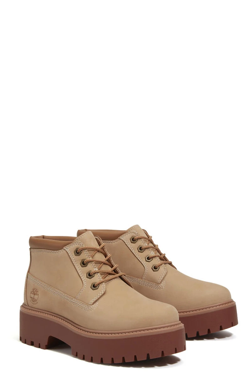 Timberland Women's Beige Stone Street Mid Lace-Up Boots