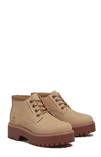 Timberland Women's Beige Stone Street Mid Lace-Up Boots