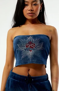 Playboy By PacSun Velour Tube Top