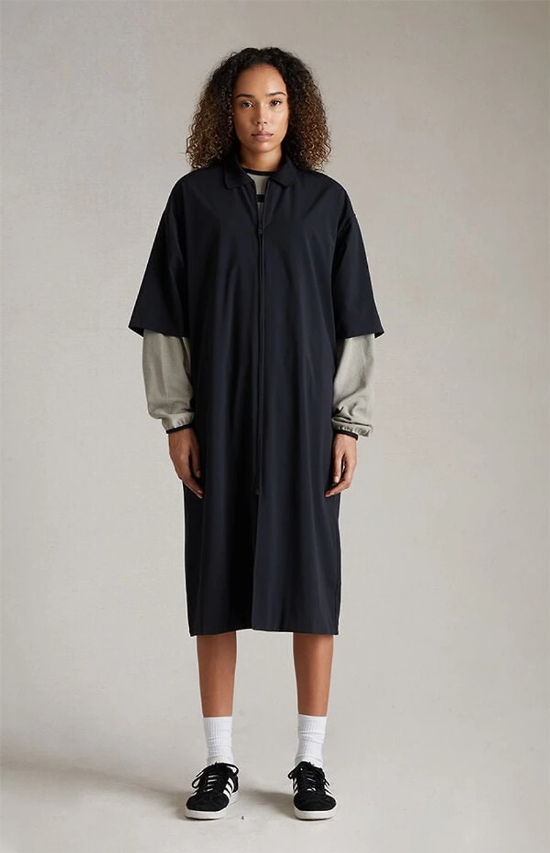 Fear of God ESSENTIALS Women's Jet Black Full Zip Polo Dress