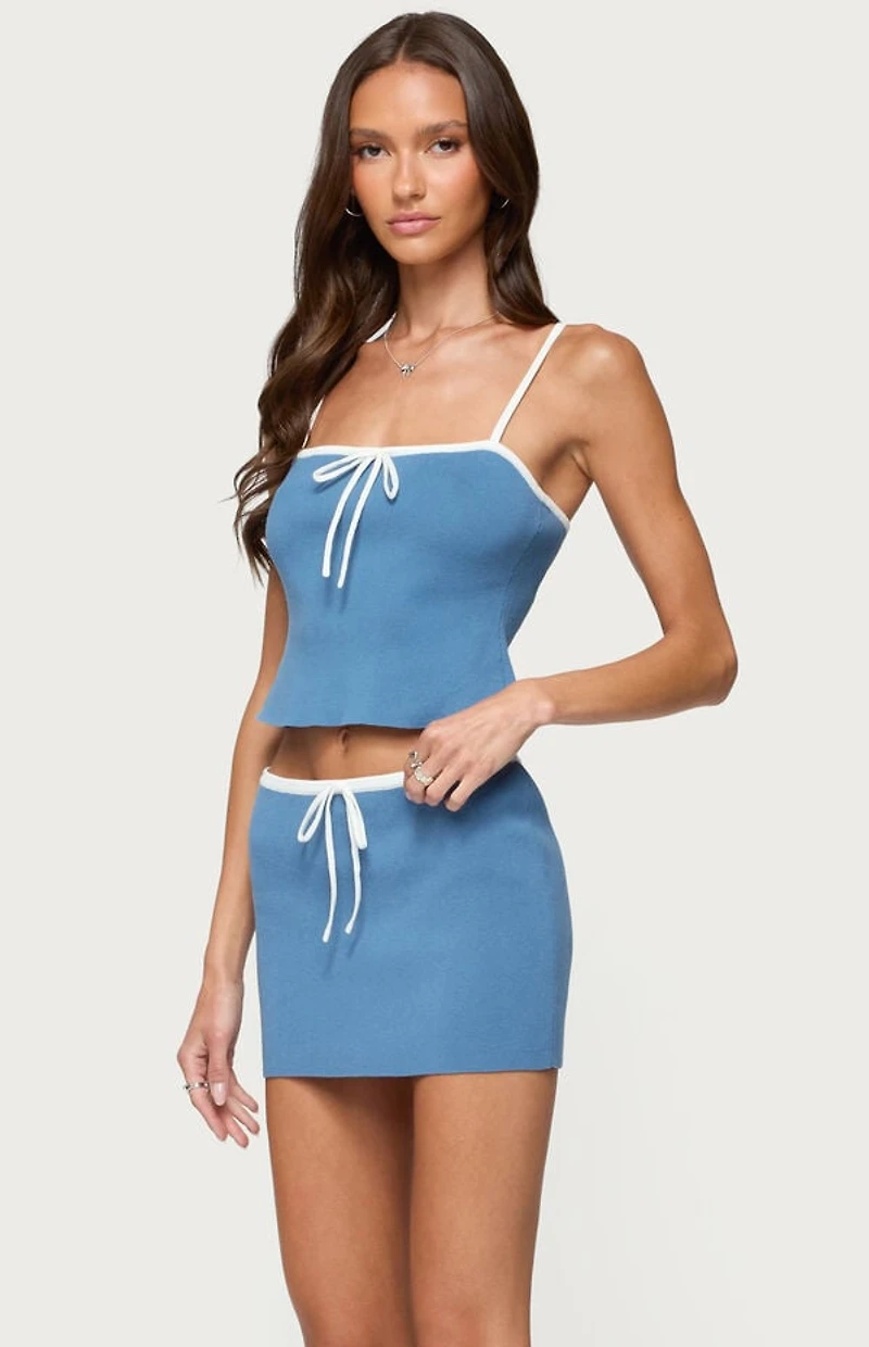 Edikted Pheobe Contrast Knit Tank Top