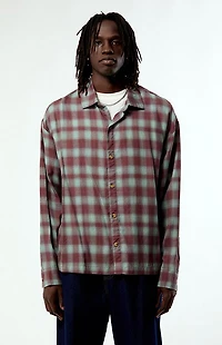 Pacsun Dune Plaid Print Long Sleeve Shirt