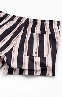 Pacsun Black Striped 4.5'' Swim Trunks