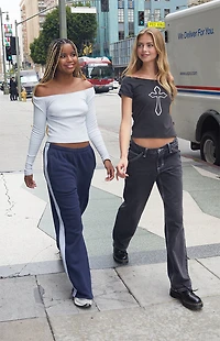 John Galt Light Blue Mayson Off-The-Shoulder Long Sleeve Top