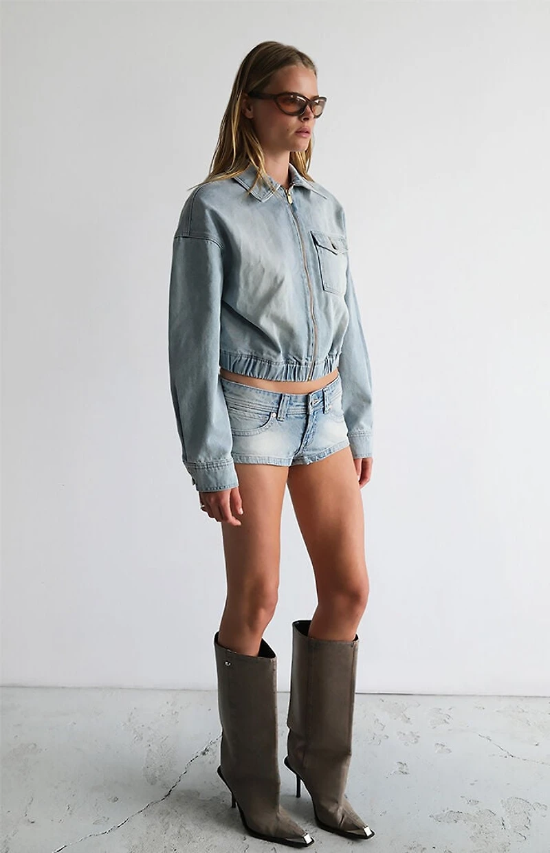 ABRAND Stella 00 Super Low Mini Denim Shorts