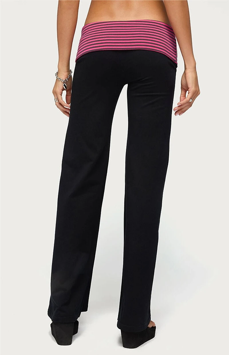 Edikted Maci Striped Foldover Pants
