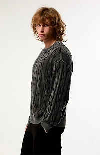 Pacsun Black Grandeur Cable Knit Sweater
