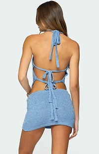 Edikted Shaylee Sequin Knit Backless Top