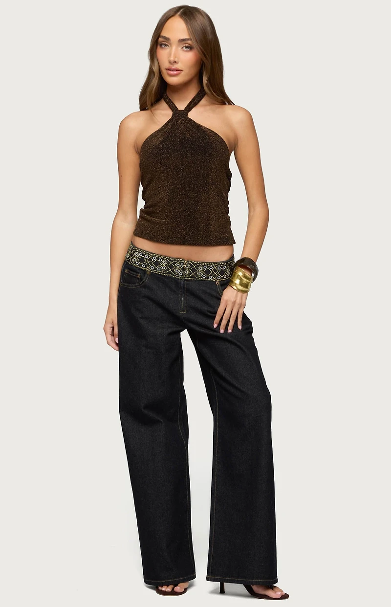 Edikted Katalya Glitter Halter Top