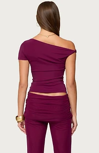 Edikted Halli Twisted Off Shoulder Top