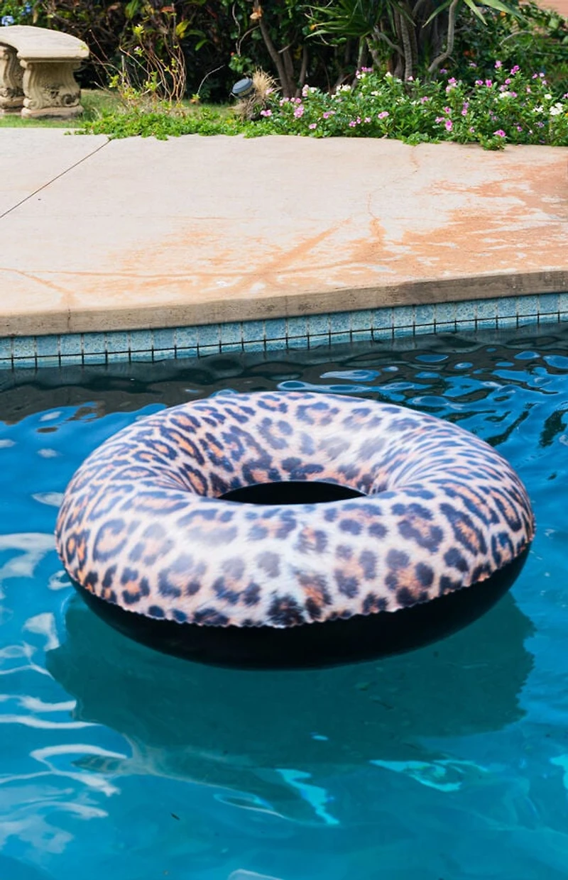 PoolCandy Inflatable Leopard Print Jumbo Pool Tube