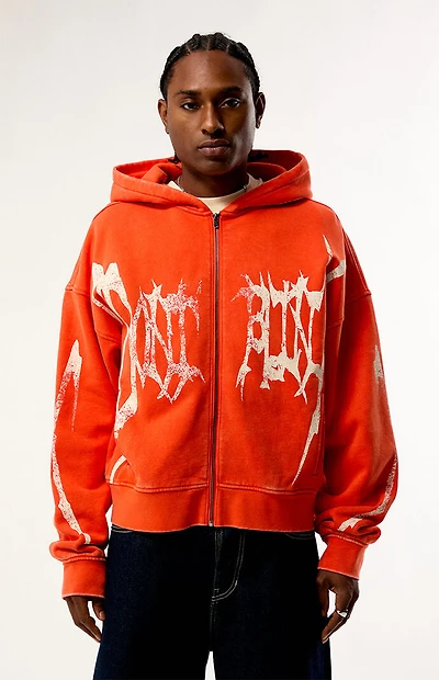 Pacsun Orange Don't Blink You'll Miss It Full Zip Hoodie