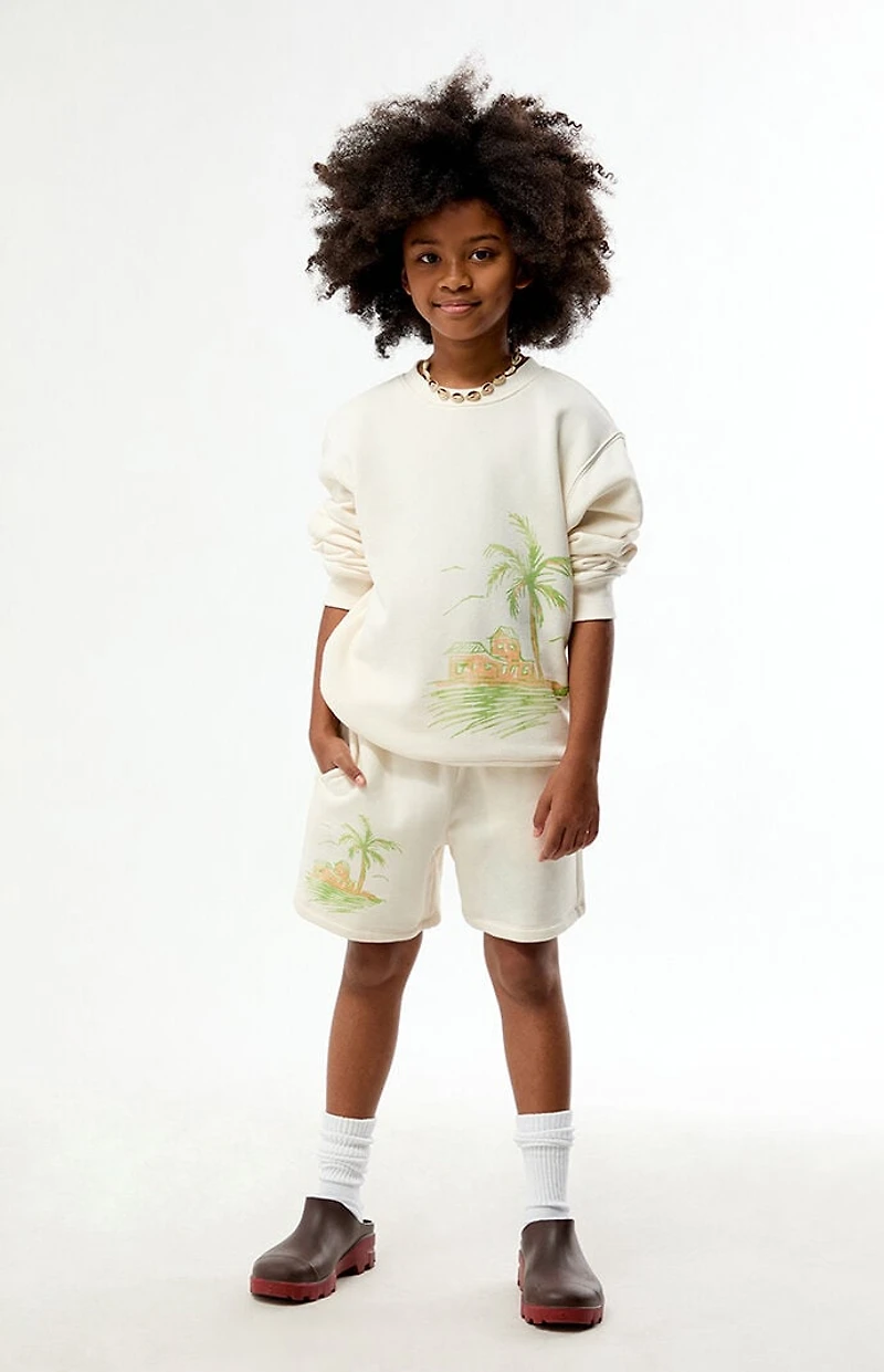 Pacsun Kids Palm Tree Baggy Sweat Shorts