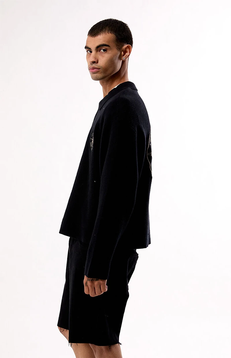 Pacsun Black Le Palais Quarter Zip Polo Sweater