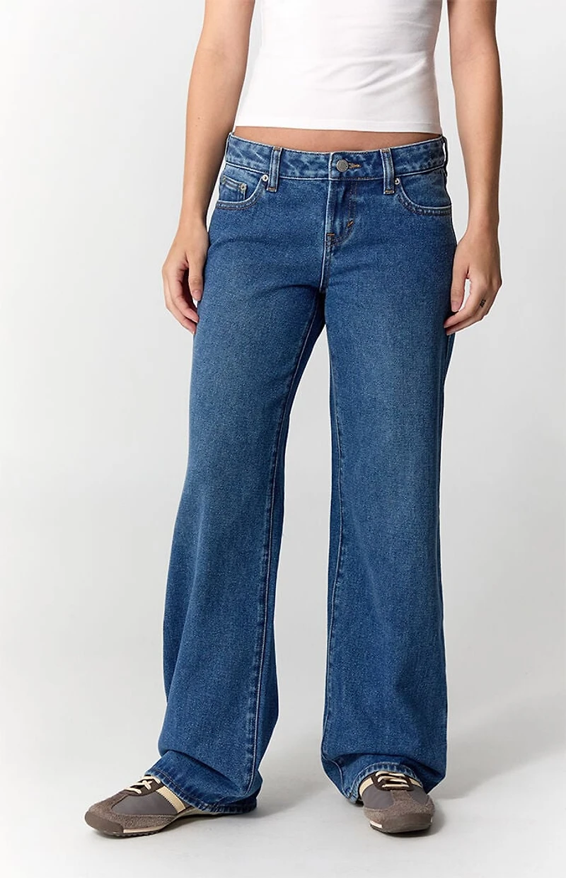 Pacsun Zoe Low Rise Girlfriend Jeans Medium Blue