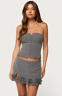 Edikted Mona Lacey Pinstripe Strapless Corset