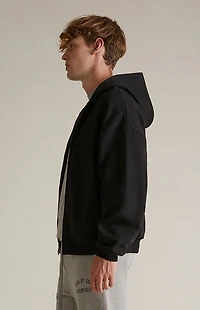 Fear of God ESSENTIALS Black Heavy Fleece Full Zip Hoodie