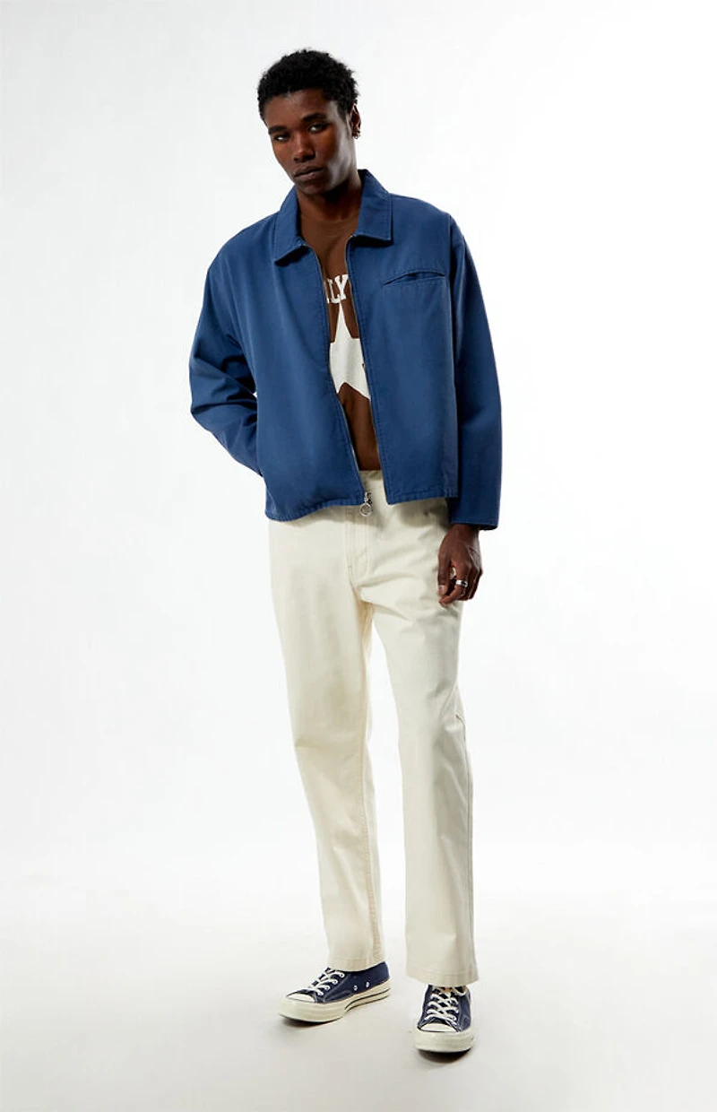 Pacsun Blue Washed Canvas Gas Jacket