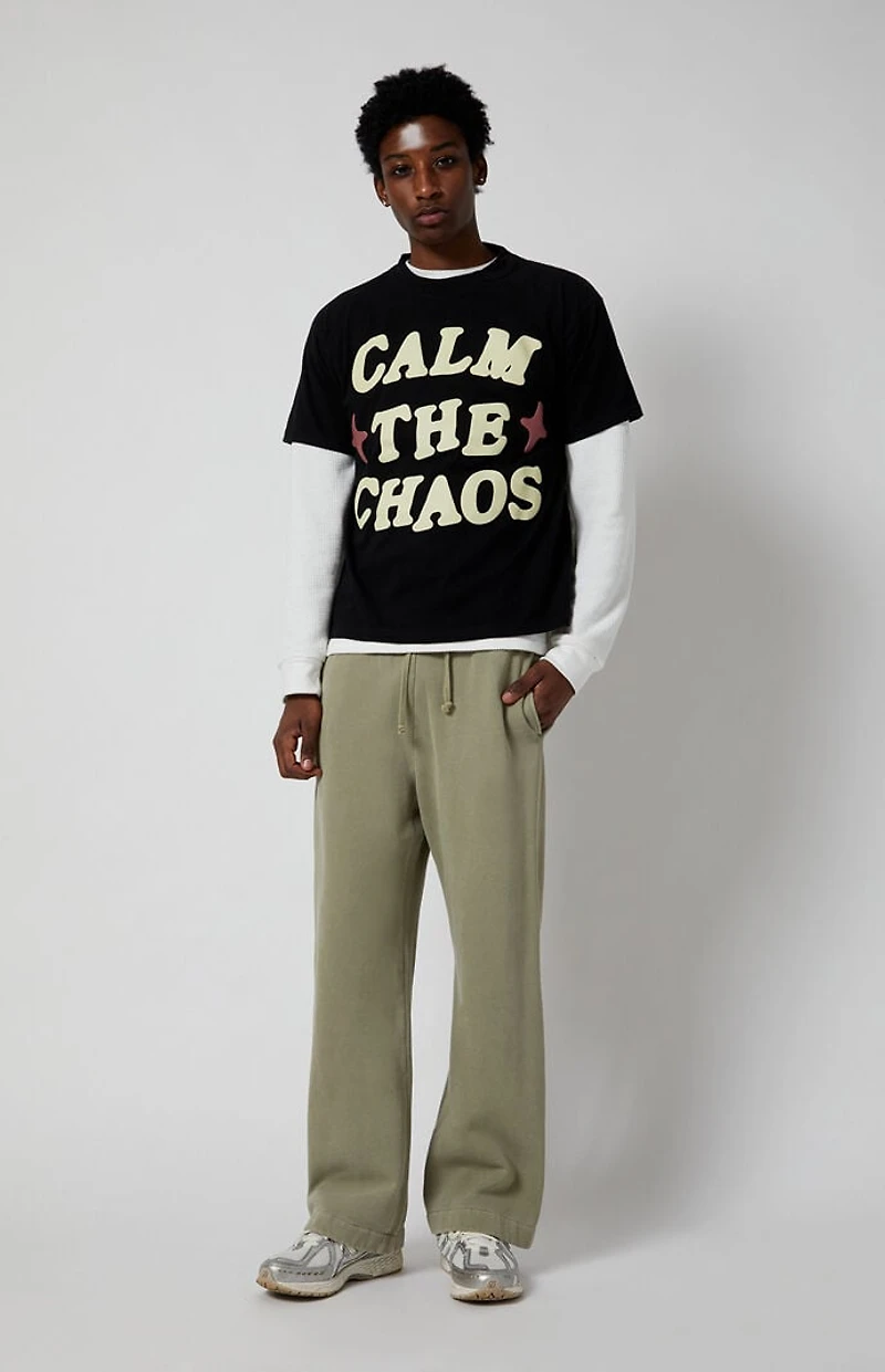 Pacsun Green Fleece Extreme Baggy Sweatpants