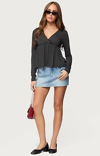 Edikted Kenzie Long Sleeve Babydoll Top