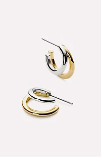 Ana Luisa Scarlett Two Tone Double Hoop Earrings