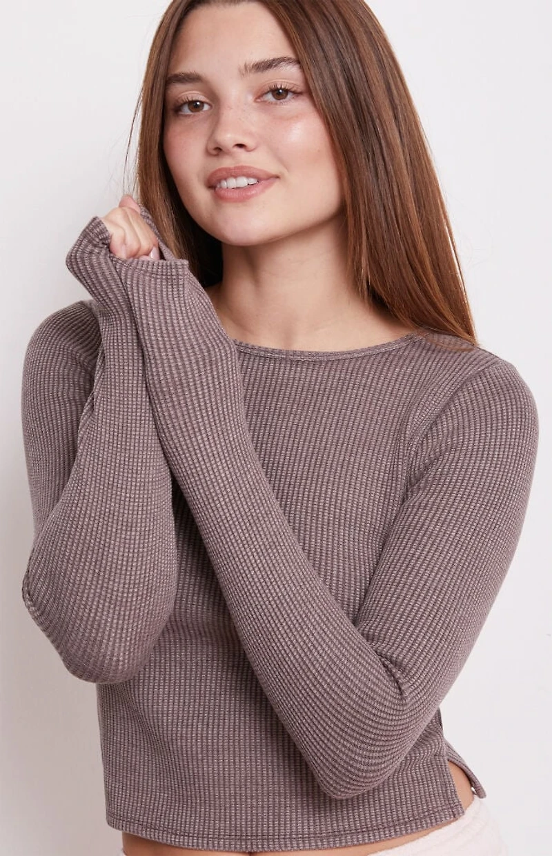 Est. PAC 1980 Waffle Knit Long Sleeve Top